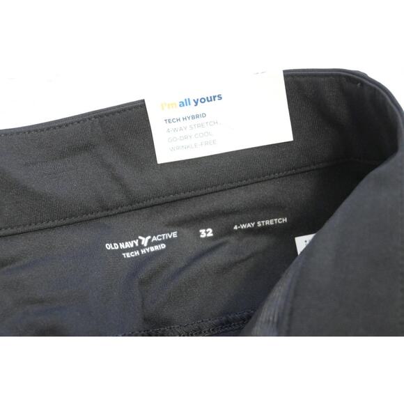 Old Navy Active Tech Hybrid Golf Shorts Black Flat 8" INSEAM Mens Sz 32 NWT - Picture 5 of 7